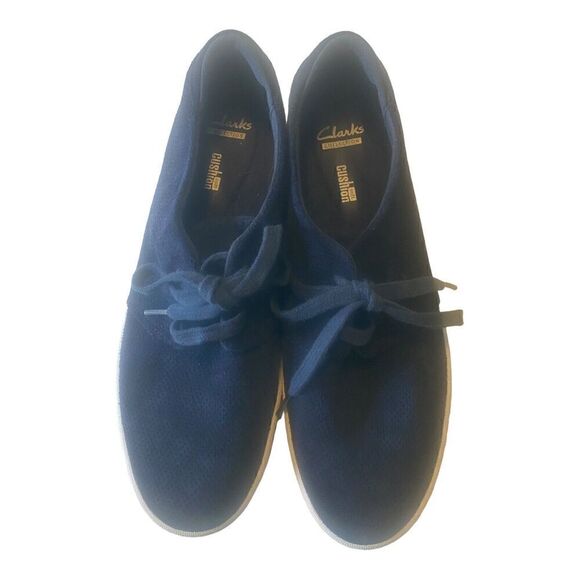 Clarks Collection Soft Cushion Blue Suede Lace Up Women's 8.5 - Picture 5 of 9